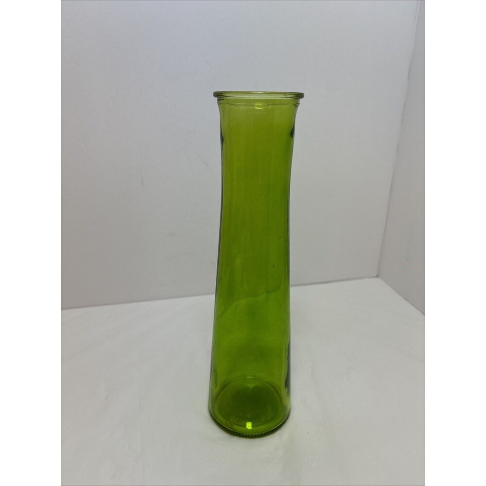 Emerald Green‎ Bud Vase 9" lip, pressed glass Contemporary MIC
